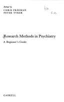 Tapa de Research methods in psychiatry