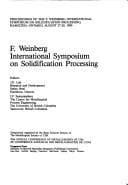 Tapa de F. Weinberg International Symposium on Solidification Processing