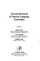 Tapa de Current research in natural language generation