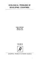 Tapa de Ecological problems of developing countries