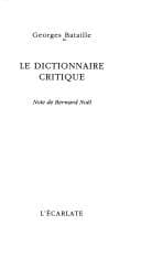 Tapa de Le dictionnaire critique
