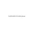 Tapa de La philosophie de la culture grecque