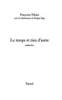 Tapa de Le temps et rien d'autre