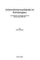 Tapa de Unternehmensverbände im Ruhrbergbau