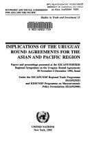 Tapa de Implications of the Uruguay Round Agreements for the Asian and Pacific Region