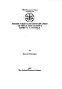 Tapa de Forest policy and conservation of Papua New Guinea's forests