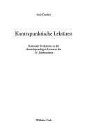 Tapa de Kontrapunktische Lektüren