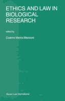 Tapa de Ethics and law in biological research
