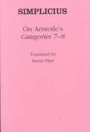 Tapa de On Aristotle's "Categories 7-8"