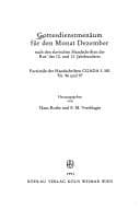 Tapa de Gottesdienstmenäum für den Monat Dezember