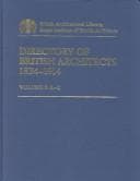 Tapa de Directory of British architects 1834-1914
