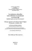 Tapa de Les relations culturelles entre chrétiens et musulmans au moyen âge