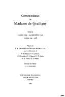 Tapa de Correspondance De Madame De Graffigny
