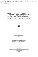 Tapa de Widows, Heirs, And Heiresses in the Late Twelfth Century