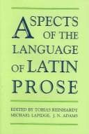 Tapa de Aspects of the language of Latin prose