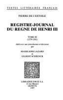 Tapa de Registre-Journal du regne de Henri III