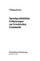 Tapa de Sprachgeschichtliche Erläuterungen zur griechischen Grammatik