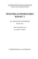 Tapa de Westerlauwersches Recht I