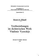 Tapa de Textbeziehungen im dichterischen Werk Vladimir Vysockijs
