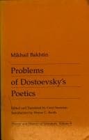 Tapa de Problems of Dostoevsky's poetics