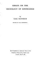 Tapa de Essays on the sociology of knowledge