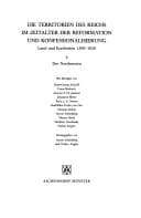 Tapa de Die Territorien des Reichs im Zeitalter der Reformation und Konfessionalisierung