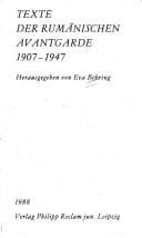 Tapa de Texte der rumänischen Avantgarde, 1907-1947