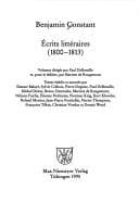 Tapa de Écrits littéraires (1800-1813)