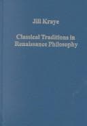 Tapa de Classical Traditions in Renaissance Philosophy