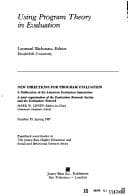 Tapa de Using Program Theory in Evaluation (New Directions for Evaluation)