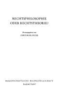 Tapa de Rechtsphilosophie oder Rechtstheorie?