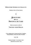 Tapa de Romancero de la provincia de Cádiz