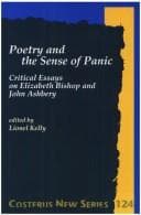 Tapa de Poetry And The Sense Of Panic. Critical Essays on Elizabeth Bishop and John Ashbery. (Costerus NS 124) (Costerus NS)