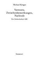 Tapa de Vorworte, Zwischenbemerkungen, Nachrufe