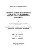 Tapa de Peaceful settlement of oceans and other environmental disputes under international agreements