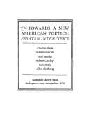 Tapa de Towards a new American poetics
