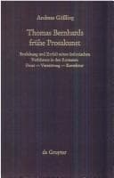 Tapa de Thomas Bernhards frühe Prosakunst