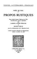 Tapa de Propos rustiques