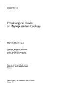 Tapa de Physiological bases of phytoplankton ecology
