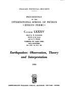 Tapa de Earthquakes: Observation, Theory, and Interpretation