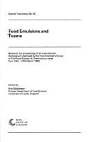 Tapa de Food Emulsions and Foams (Rsc Special Publication No 58)