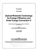 Tapa de Optical Materials Technology for Energy Efficiency and Solar Energy Conversion V
