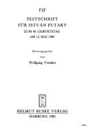 Tapa de Festschrift für István Futaky zum 60. Geburtstag am 12.  Mai 1986