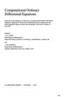 Tapa de Computational ordinary differential equations