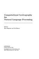 Tapa de Computational lexicography for natural language processing