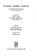 Tapa de Festschrift Fur Martin Hengel: Geschichte - Tradition - Reflexion: Band II: Griechische Und Romische Religion (German Edition)
