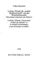 Tapa de Ludwig Erhard, die "soziale Marktwirtschaft" und das Wirtschaftswunder