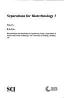 Tapa de Separations for Biotechnology 3 (Special Publication)
