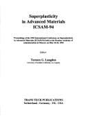 Tapa de Superplasticity in Advanced Materials