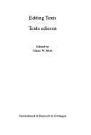 Tapa de Editing Texts - Texte edieren (Aporemata)